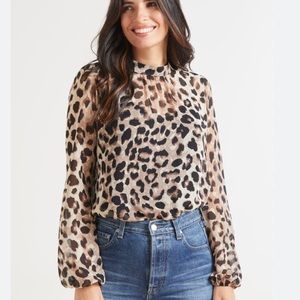 Allison Joy Nora Mock Neck Blouse